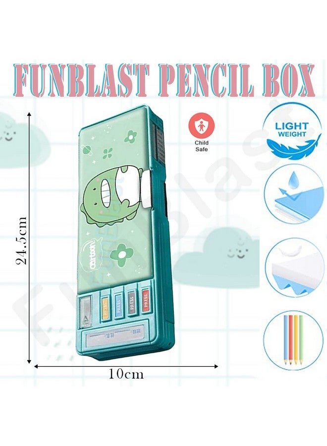 فنبلاست صندوق أقلام بلاستيكي متعدد الوظائف من FunBlast للأطفال، صندوق أقلام على شكل ديناصور، صندوق أقلام للأطفال للأولاد والبنات، صندوق أقلام مغناطيسي للأولاد، صندوق أقلام منبثق، هدايا إرجاع بموضوع الديناصور للأطفال، أزرق - Image 2