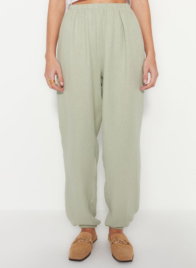 trendyol Khaki Jogger Woven Muslin Woven Trousers - Image 4