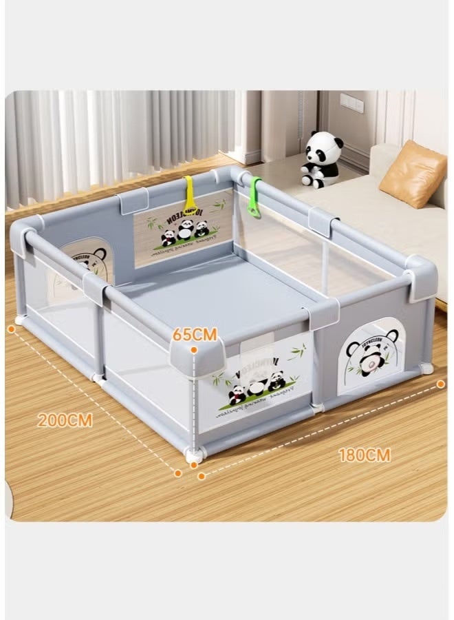 Berma Baby حظيرة لعب للأطفال الصغار، حظيرة لعب كبيرة جدًا للأطفال مع بوابة، مركز أنشطة أمان للأطفال 150 × 180 سم، حظيرة لعب متينة بقاعدة غير قابلة للانزلاق، قابلة للطي والحمل (طبعة باندا) - Image 2