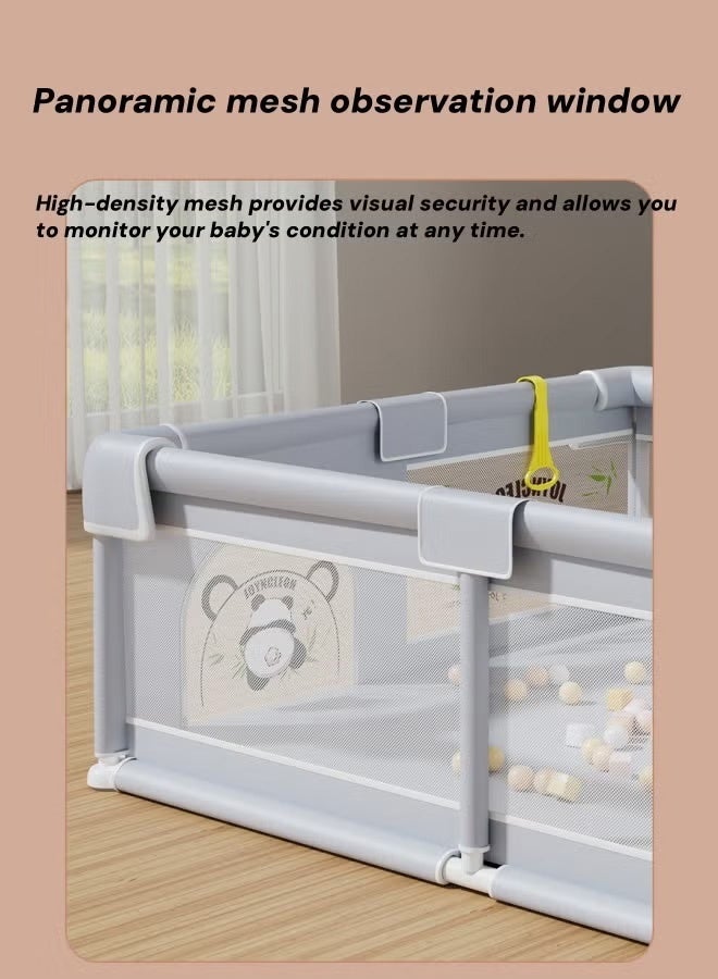 Berma Baby حظيرة لعب للأطفال الصغار، حظيرة لعب كبيرة جدًا للأطفال مع بوابة، مركز أنشطة أمان للأطفال 150 × 180 سم، حظيرة لعب متينة بقاعدة غير قابلة للانزلاق، قابلة للطي والحمل (طبعة باندا) - Image 5