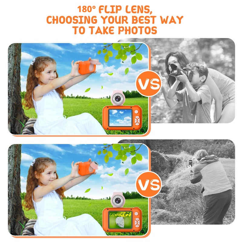 ARNSSIEN Kids Camera with Video, 180° Flip Lens, 2.4" Selfie Camera for Kids - Ideal Presents for Christmas, Birthday, Family Outings (X101) - Image 4