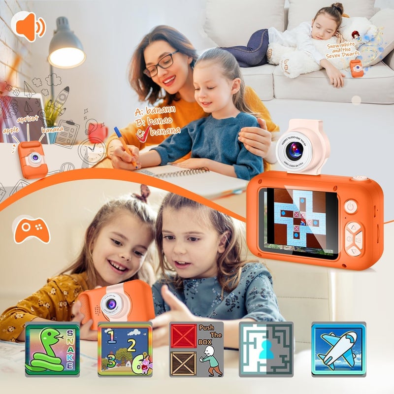 ARNSSIEN Kids Camera with Video, 180° Flip Lens, 2.4" Selfie Camera for Kids - Ideal Presents for Christmas, Birthday, Family Outings (X101) - Image 5