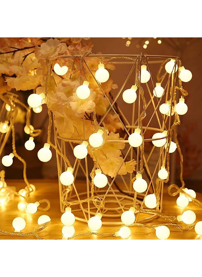 Litehom - Litehom Outdoor String Lights 165 Feet 40 LED Lights with Remote 8 Modes Battery Operated Ball Fairy Light for Bedroom Xmas Tree Decor Diwali Decpration Light Warmwhite 40 Ball with Remote - Image 1