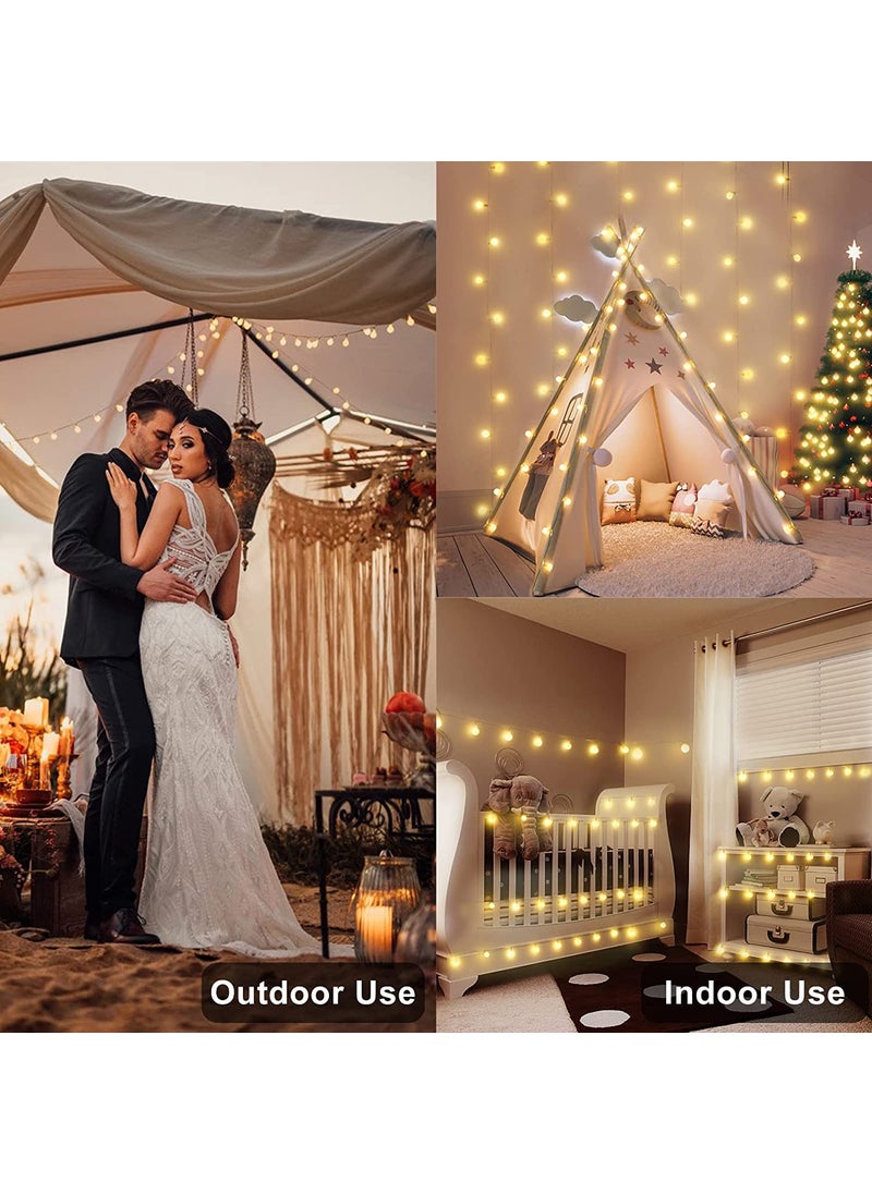 Litehom - Litehom Outdoor String Lights 165 Feet 40 LED Lights with Remote 8 Modes Battery Operated Ball Fairy Light for Bedroom Xmas Tree Decor Diwali Decpration Light Warmwhite 40 Ball with Remote - Image 1