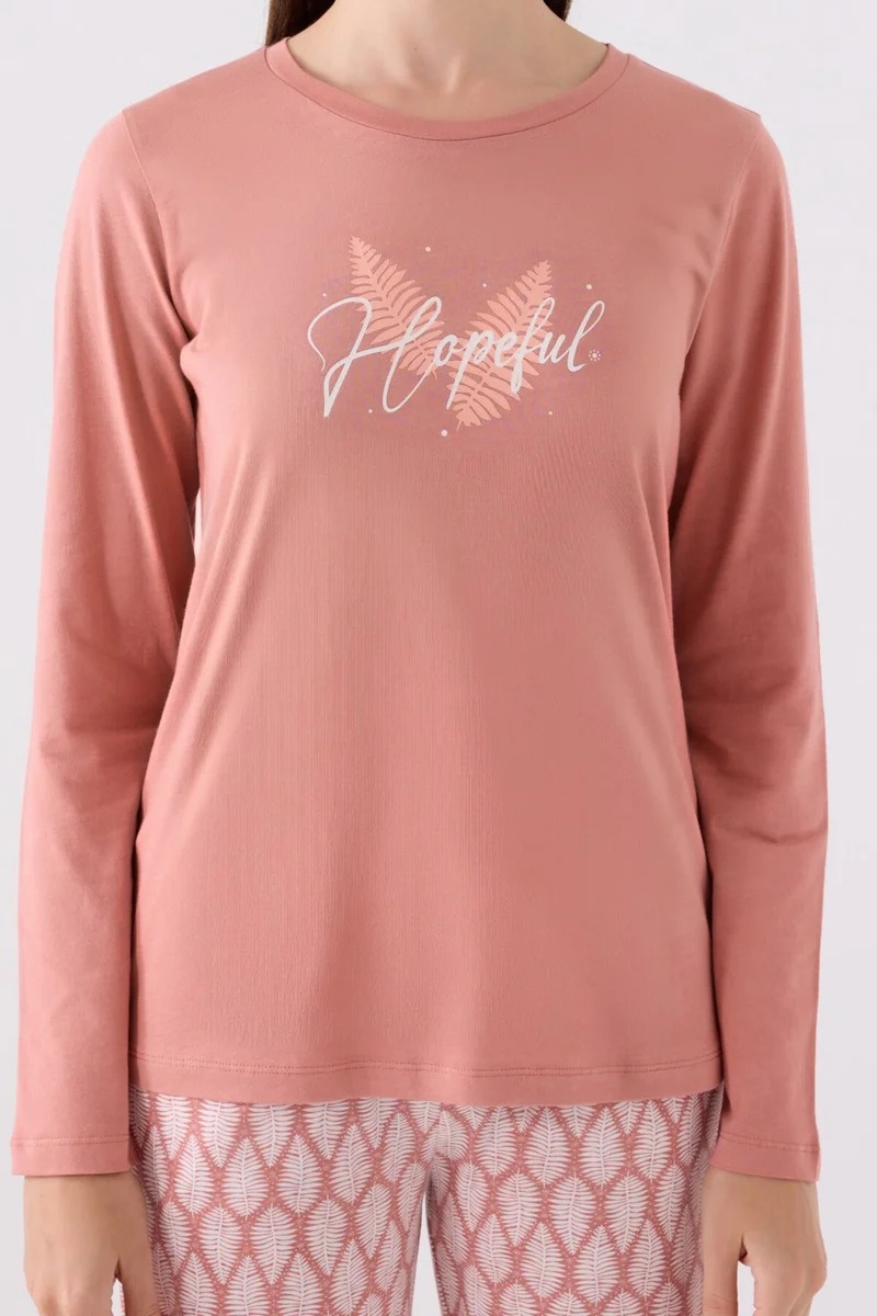 Arnetta Women's Long Sleeve Pajama Set AR3071 Retro Pink