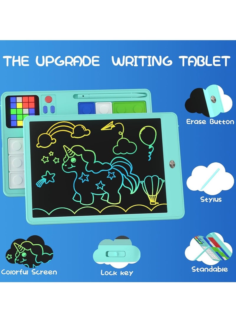 ألعاب ألغاز منزلقة وكمبيوتر لوحي للكتابة LCD، ألعاب رسم للأطفال أثناء السفر، لوحة رسم للأطفال خفيفة الوزن ومتينة، لوحة ألغاز منزلقة للأطفال مع تحديات ألعاب العقل، (أصفر) - Image 3