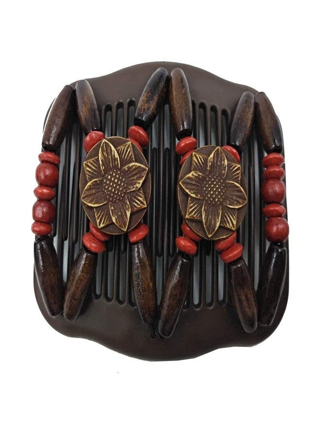 LOVEF 4 Pcs Wood Double Combs Magic Hair Clips Women Hair Combs Bun Maker Hair Accessories - Image 3
