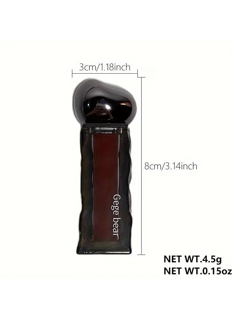 Gege bear Ice Mountain Lava Lip Glaze - Long-Lasting, Moisturizing, Waterproof, Non-Stick, Non-Fading Mirror Glossy Lipstick for All Skin Types - Berry, Brown, Orange, Pink, Purple Shades for Adults #2 - Image 3