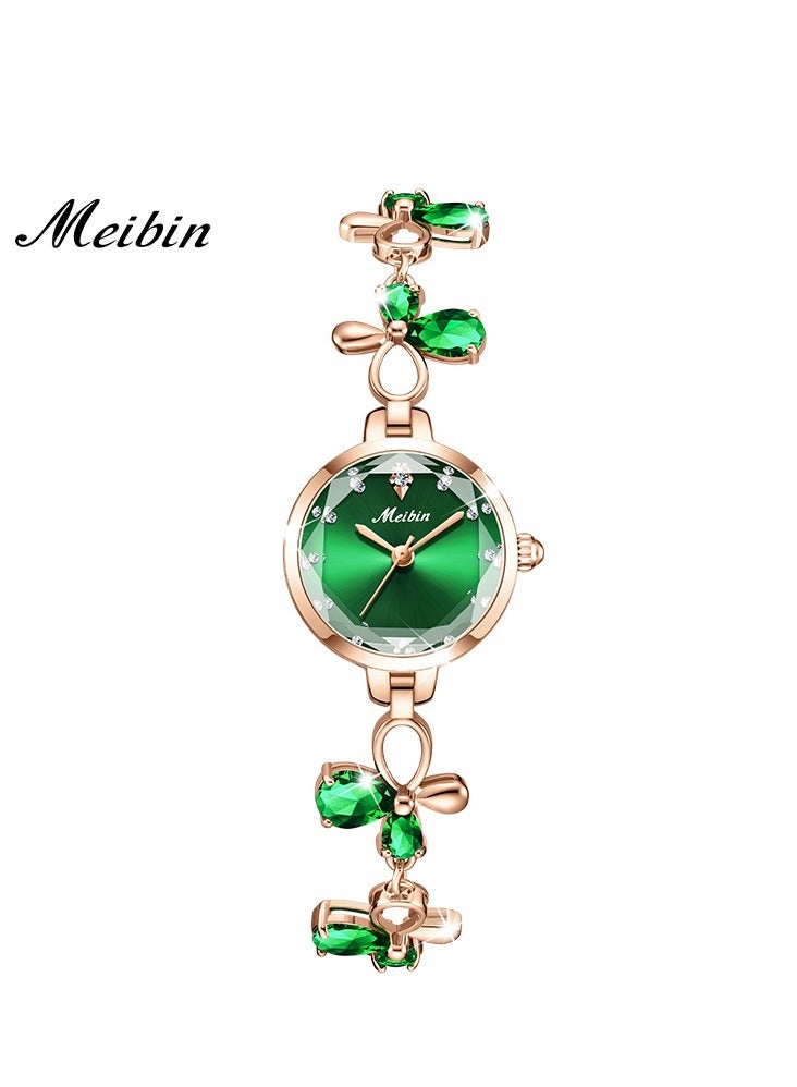 Meibin ساعة نسائية مرصعة بالألماس - Image 1