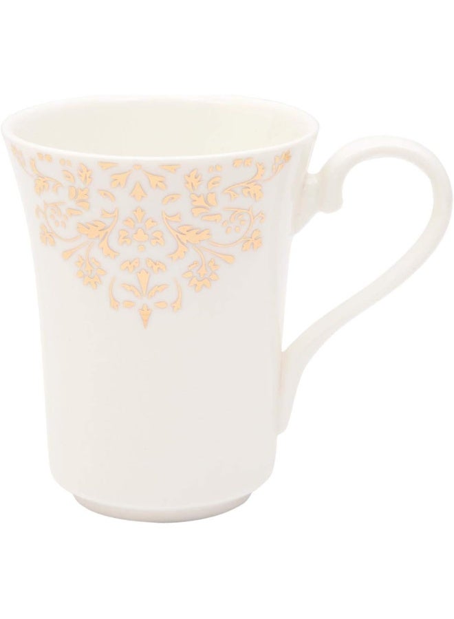 Shallow Bone China Mugs Set, White/Gold, Fpr-029, 2 Pieces - Image 3
