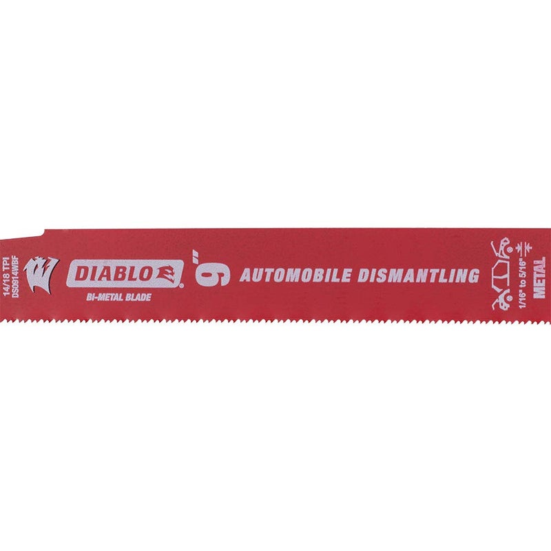Brock 25 Pack 9 inch 14/18 TPI Diablo Steel Demon Bi-Metal Auto Dismantling Reciprocating Saw Blades for 1/16-5/16 Medium Metals - Image 5