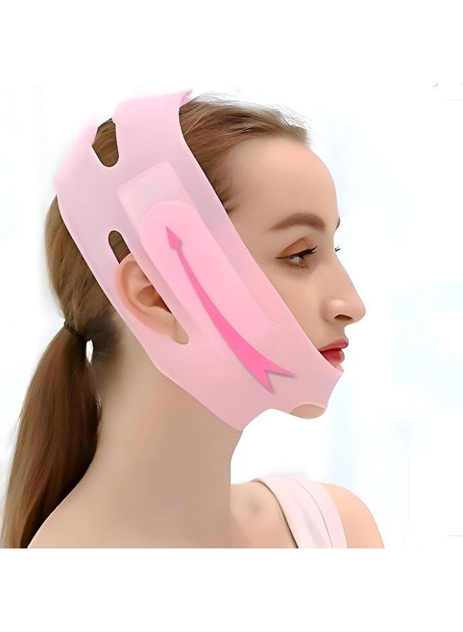 V-Shaped Face Support Mask for Jawline Contouring, Comfortable Chin Lift Strap for Skin Care Routine and Facial Care, Unisex Design - Image 1