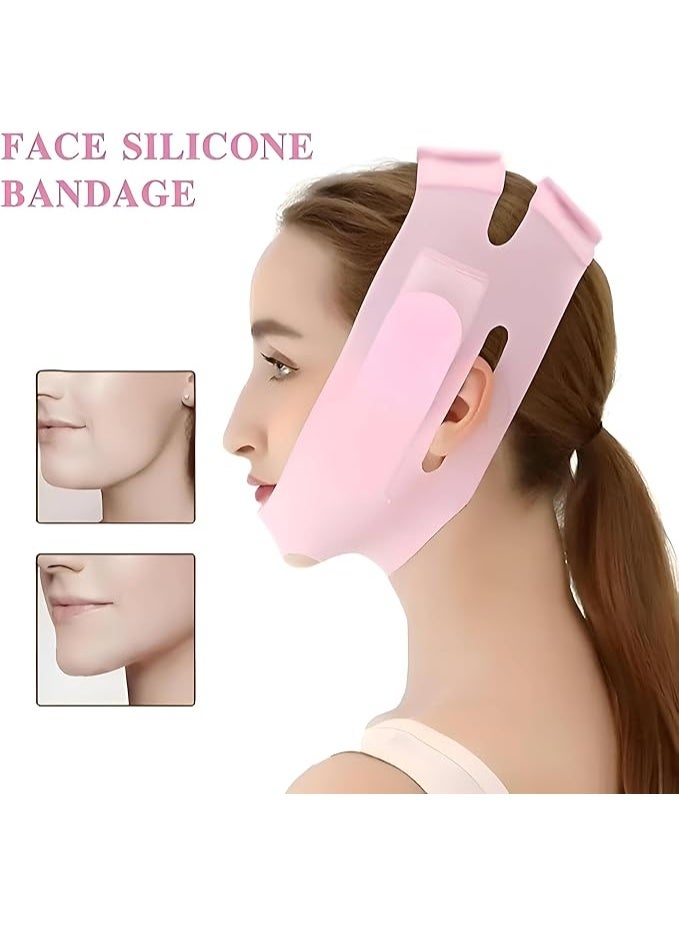 V-Shaped Face Support Mask for Jawline Contouring, Comfortable Chin Lift Strap for Skin Care Routine and Facial Care, Unisex Design - Image 3
