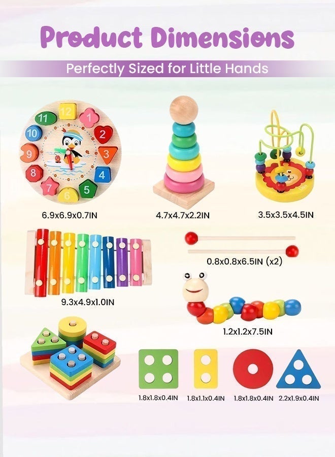 Matching Stacking Building Block Clock Set for Kids - 3D Puzzle Board, Shape Sorter, Counting, Musical Xylophone & Montessori Learning Toy - Early Learning Activity for Toddlers Boys and Girls Age 3+ - Image 5