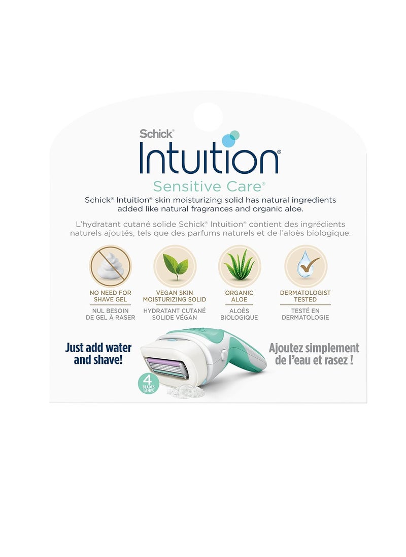 Schick Intuition Refill, Razors for Women Sensitive Skin | Intuition Razor Blades Refill with Organic Aloe, Razor Refills , 6 Count (Pack of 1)