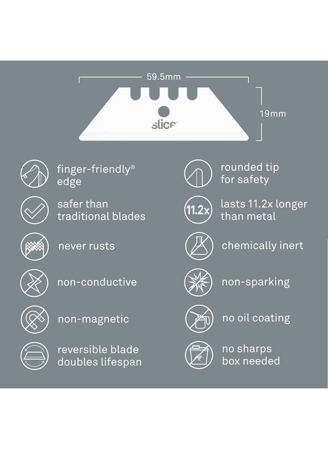 Slice Slice 10524 Ceramic Utility Blades (Rounded-Tip), Finger-Friendly, Safe to Touch, Strong, Durable, Last 11 Times Longer Than Metal, Multiple Tool Compatibility (2 Blades)  - Image 5