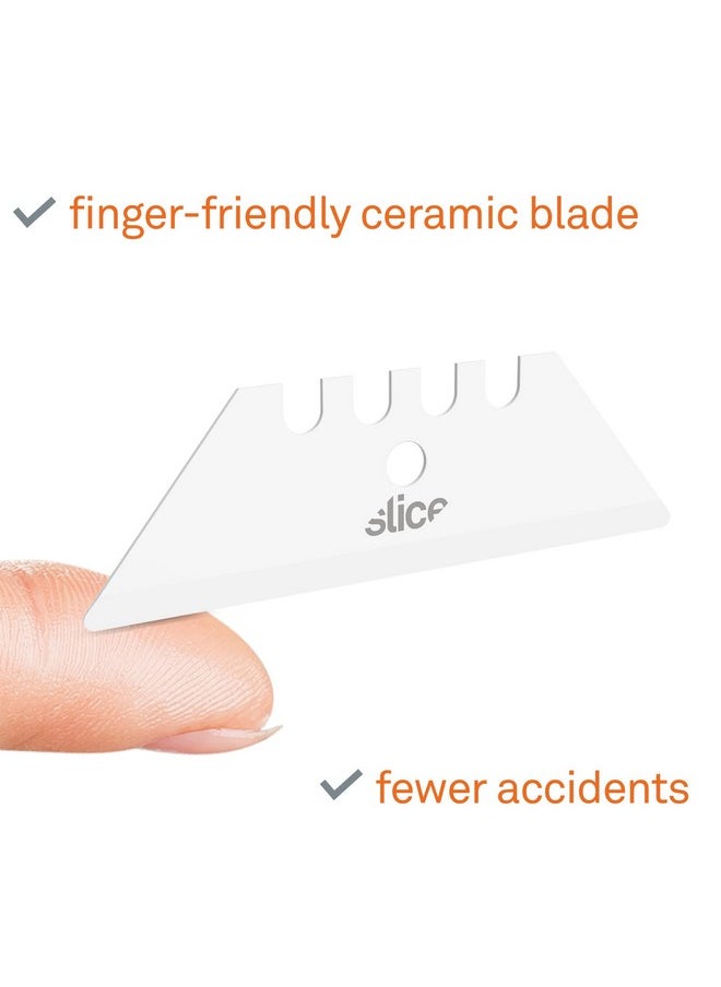 Slice Slice 10524 Ceramic Utility Blades (Rounded-Tip), Finger-Friendly, Safe to Touch, Strong, Durable, Last 11 Times Longer Than Metal, Multiple Tool Compatibility (2 Blades)  - Image 2