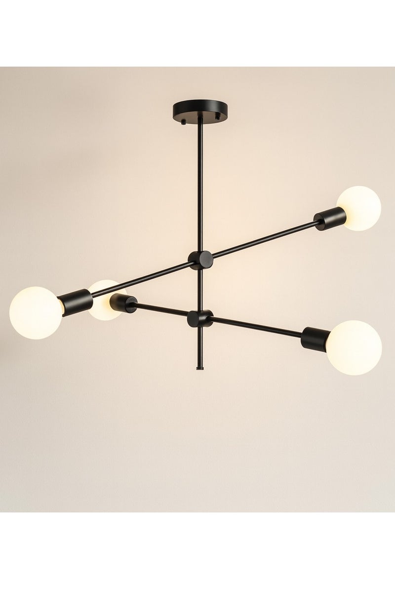 Cluc Sputnik Chandelier - 4 Bulb - Black - Image 1