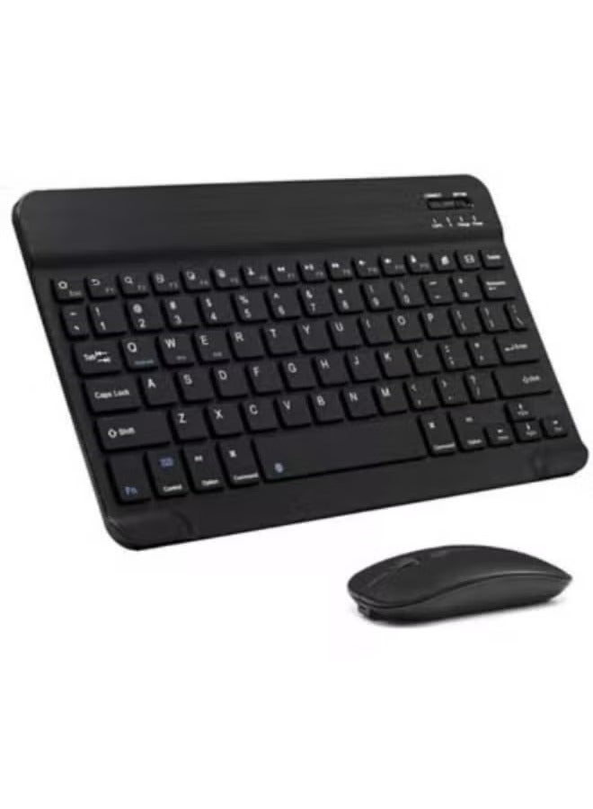 SHOPI Bluetooth Keyboard and Mouse Combo Ultra-Slim Portable Compact Wireless Mouse Keyboard Set for IOS Android Windows Tablet Phone iPhone iPad Pro Air Mini (Black)