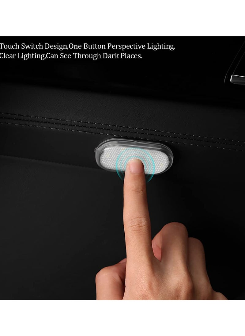 TLAXCA - 2 PCS Car Led Lights Interior,White Ambient Lighting Car Interior,USB Rechargeable, Touch Wireless Car Light with 6 Bright LED Lamp Beads, Led Night Light for Car Decor - Image 1