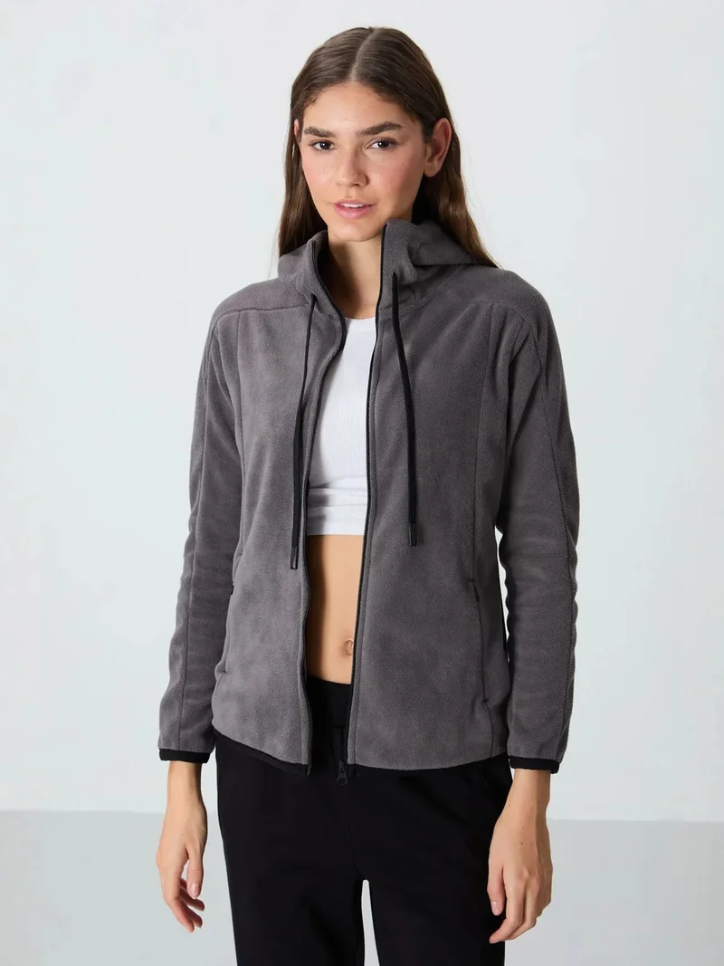 تومي لايف TOMMY Women's Plush Zip-up Hooded Sweatshirt