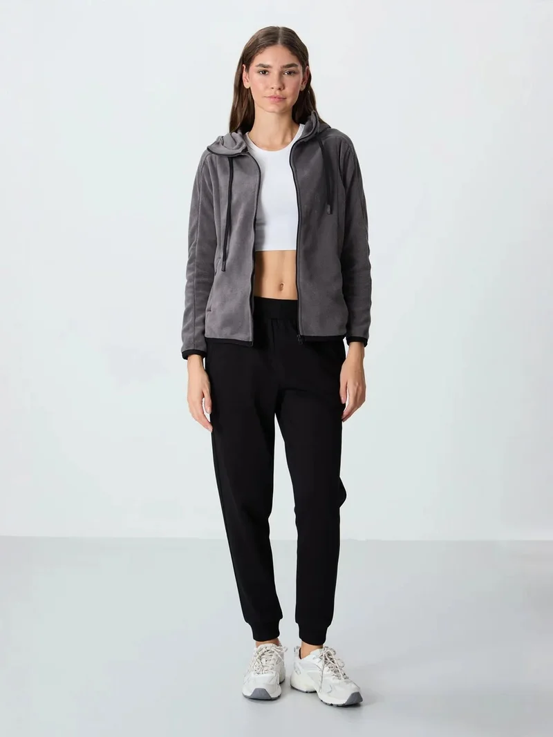 تومي لايف TOMMY Women's Plush Zip-up Hooded Sweatshirt