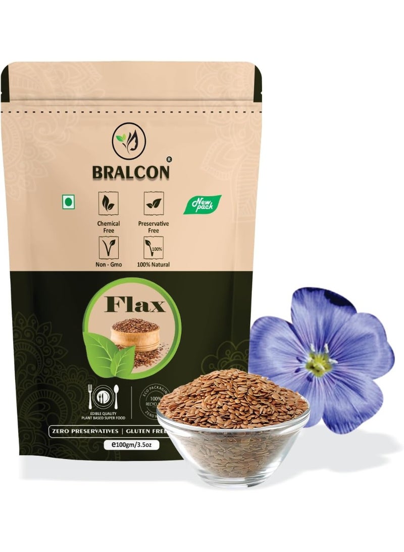 BRALCON Raw Organic Flax Seeds -100g - Image 1