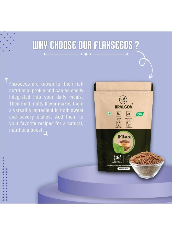 BRALCON Raw Organic Flax Seeds -100g - Image 3