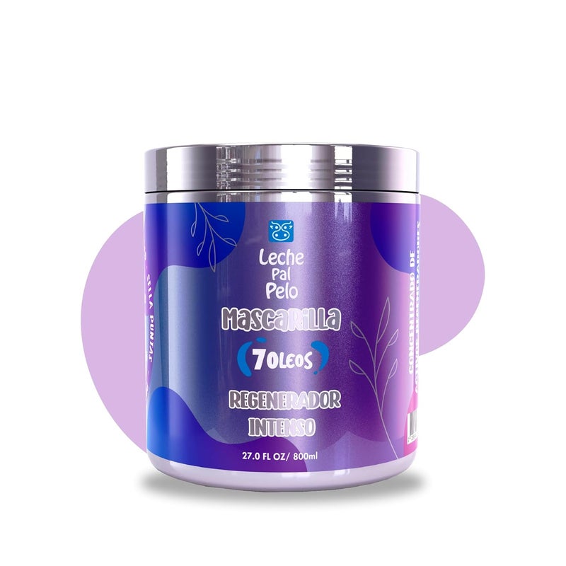 Leche Pal Pelo 7 Oleos Hair Repair Treatment Mask - Argan, Shea butter, Macadamia, Coconut & More - Healthy, Silky & Shiny Hair - Big size 27fl.oz