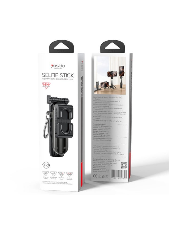 يسيدو عصا سيلفي Yesido SF29 مع ترايبود، ريموت بلوتوث 5.2 قابل للفصل، دوران 360 درجة، طول 43 سم - أسود - Image 5