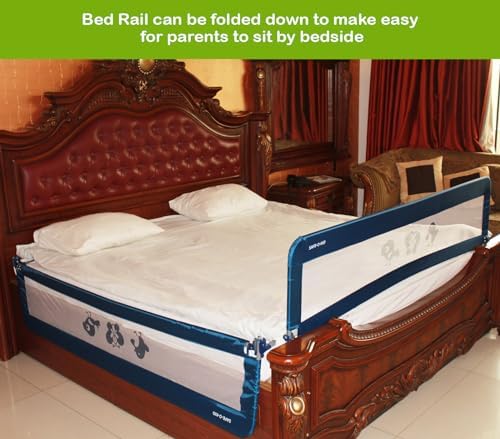 SAFE-O-KID® Defendify Fully Foldable Bed Rail Guard with 1 Year Warranty, EN 71 Certified - Blue (6FT/183CM), Pack of 2 - Image 2