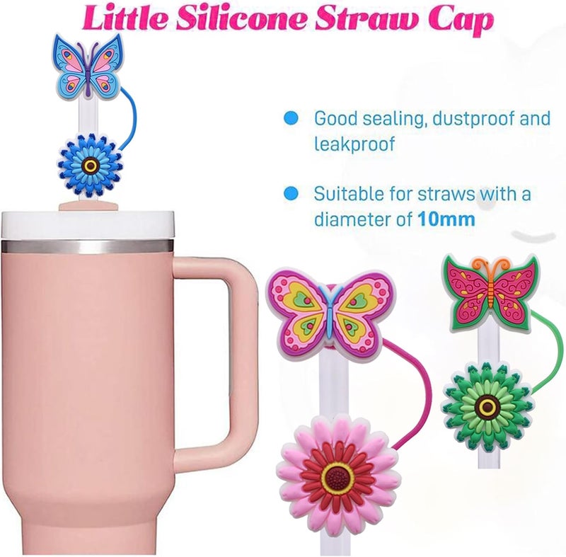 Meitesti Straw Cover Cap for Stanley Cup,Straw Topper Compatible for 30&40 Oz Tumbler with Handle,10mm 0.13in Dust-Proof Reusable Straw Tips Lids,Straw Tip Covers for Christmas Gifts - Image 3