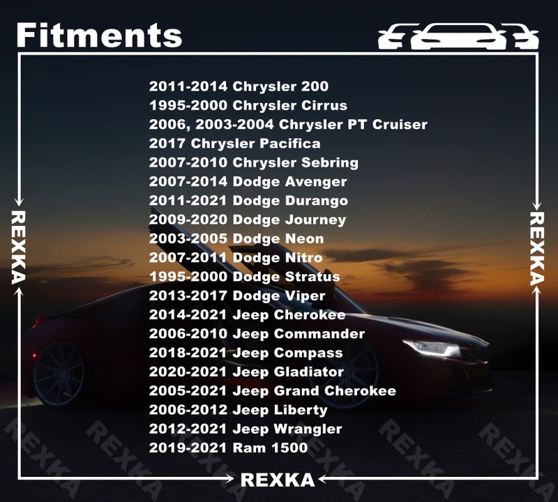 Rexka ريكسكا 25 قطعة مشابك تثبيت شبكة دفع ريفيت 6503598 متوافقة مع جيب رانجلر 2007-2020 وجراند شيروكي WK 05-10 - Image 4