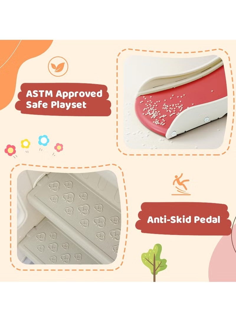 فول جوي مجموعة زحليقة وأرجوحة مع حلقة كرة سلة 3*1 للأطفال،مجموعة ملعب داخلي وخارجي للأطفال الصغار،مجموعة ألعاب تسلق للأطفال - Image 3