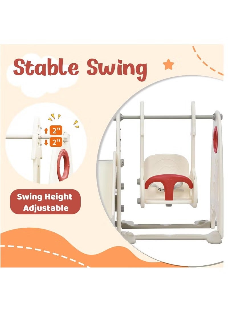 فول جوي مجموعة زحليقة وأرجوحة مع حلقة كرة سلة 3*1 للأطفال،مجموعة ملعب داخلي وخارجي للأطفال الصغار،مجموعة ألعاب تسلق للأطفال - Image 5