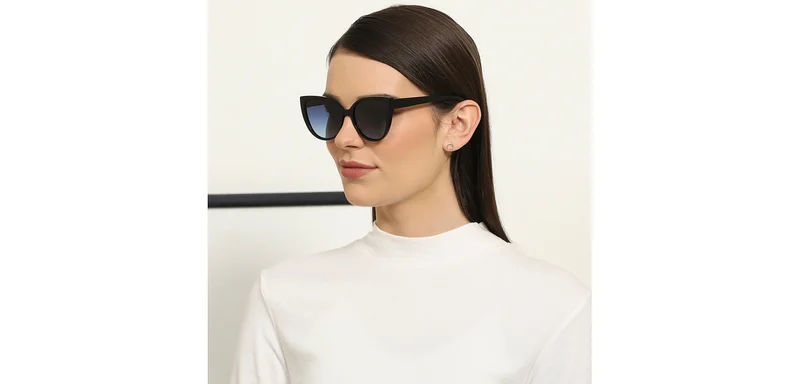 John Jacobs Women's JJ Tints Full Rim Cat Eye Frame Polarized &amp; UV Protected Sunglasses JJ S13028 - 52mm - Black