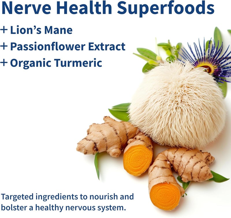 SNAP SUPPLEMENTS Nerve Health Support Supplement with Lions Mane  Improved Mental Clarity Memory  Focus  Healthy Nerve Support Formula  Neuro Enhancer  Organic Turmeric  Other Herbs  Vitamins 60 Capsules - Image 3
