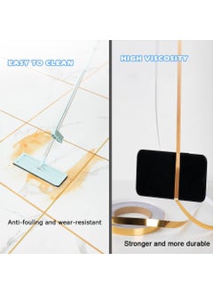 Infinity Decor Infinity Decor 1cm x 50m Floor Tiles Gold Foil Lines Metalized Mirror Tape SelfAdhesive Tile Seam Sticker Waterproof Gap Sealing Foil Decor Tape for Wall Cabinet Kitchen ColorGold  - Image 4