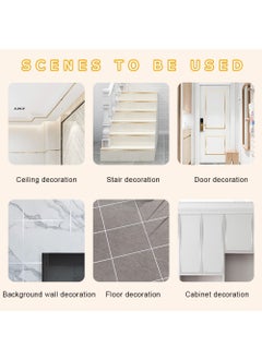 Infinity Decor Infinity Decor 1cm x 50m Floor Tiles Gold Foil Lines Metalized Mirror Tape SelfAdhesive Tile Seam Sticker Waterproof Gap Sealing Foil Decor Tape for Wall Cabinet Kitchen ColorGold  - Image 2