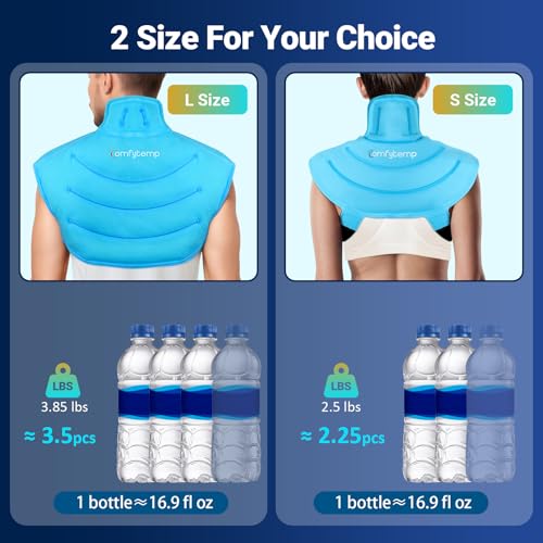 Comfytemp Large Ice Pack for Neck Shoulders Upper Back Pain Relief with Straps, Wearable Reusable Gel Ice Wrap with Cold Compression Therapy Recovery for Upper Back, Cervical (L) - Image 4