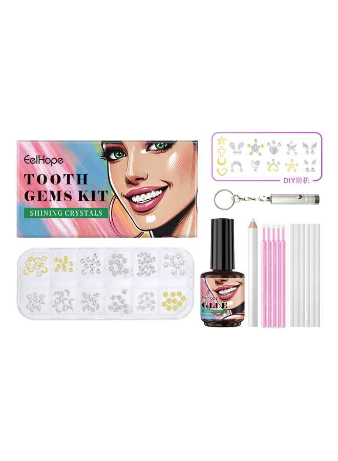 Eelhope Teeth Beauty Set Fashion Beauty Decoration Diamond Combination Personality Shine Light Up Smile Style - Image 5