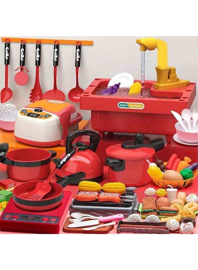 Mitoy 71 PCS Kids Kitchen Pretend Play Set, Realistic Cooking Toys with Food & Utensils for Toddlers, Kitchen Role - Play in Home/Bedroom - Image 3