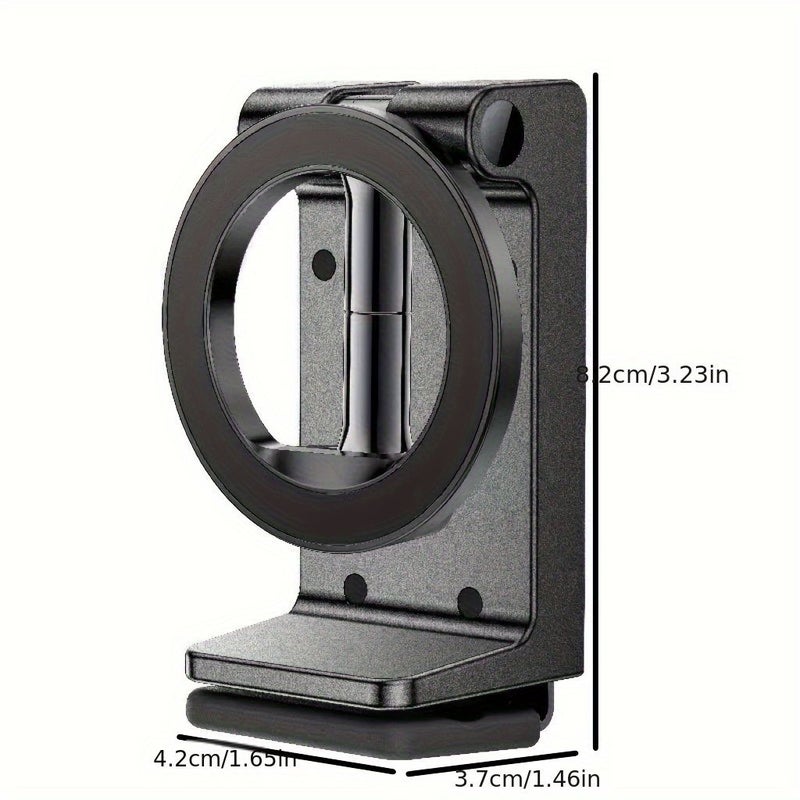Mini Black Portable Magnetic Suction Phone Stand Rotating Clip On Desktop - Image 2