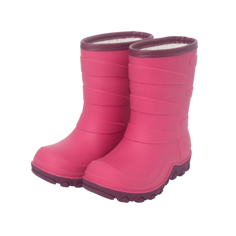FUNCOO PLUS Kids Winter Rain Boots, Insulated Snow Boots, Children Waterproof Mud Boots, Girls Warm Rain Boots, Little Kid Size 12, Pink - Image 1
