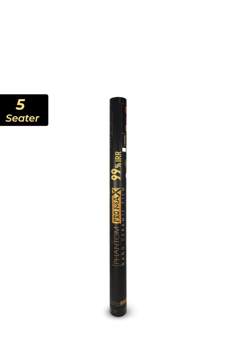 فانتوم فيلم تظليل نوافذ السيارة Phantom Pro Max Nano Ceramic لسيارة ذات 5 مقاعد، حماية من الأشعة فوق البنفسجية والحرارة بنسبة 99%، 3 طبقات مقطوعة مسبقًا، الجزء الأمامي 100 سم، الجزء الخلفي 75 سم، الجزء الأوسط 50 سم، سهل التركيب، مقاوم للخدش، مضاد للتوهج بنسبة 70% و35% و20%، ظلال، عزل حراري، التحكم في أشعة الشمس - Image 1
