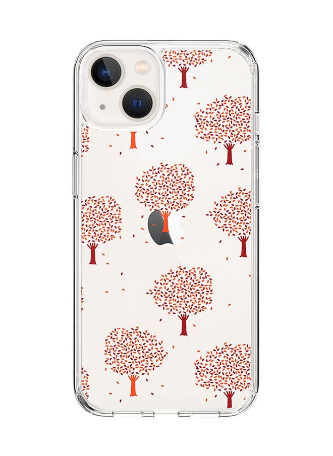 Stylizedd Classic Clear Case for Apple iPhone 15 Hybrid Soft Case Flexible Edges Anti Drop TPU PC Gel Thin Transparent Cover [ Designed for Apple iPhone 15 ] - Orange Fall  - Image 1