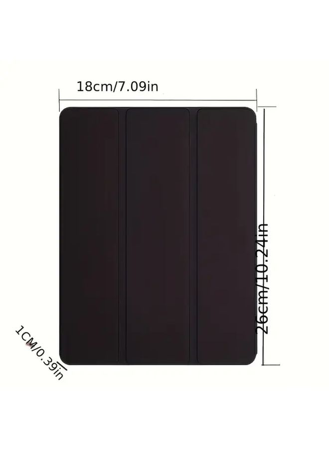 متوافق مع غلاف Galaxy Tab S10 Lite Black Trifold Stand Case مع حامل القلم ووظيفة الإيقاظ والإسبات التلقائي - Image 2