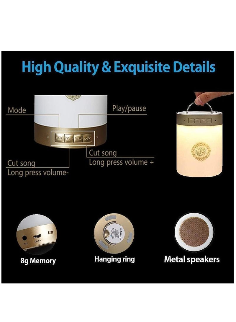 ELTRAZONE Quran Speaker Touch Lamp, 4 in 1 Bluetooth Speaker with 7 Colors LED Light, Quran Recitations and Song, FM Broadcast, Remote & Touch Control Quran Speaker Lamp - Image 4