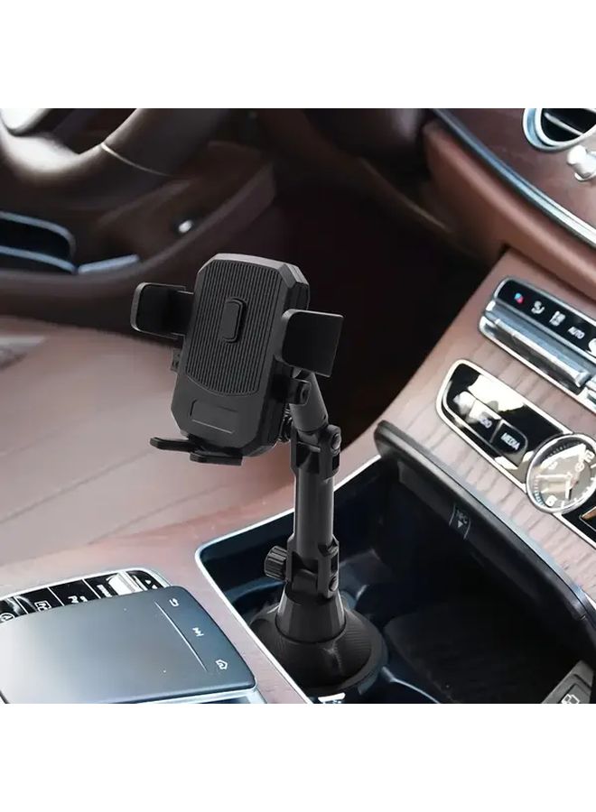 Black Heavy Duty Car Cup Holder Tablet Phone Mount Adjustable Dashboard Base - Image 1