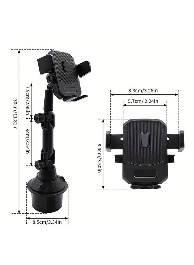Black Heavy Duty Car Cup Holder Tablet Phone Mount Adjustable Dashboard Base - Image 2